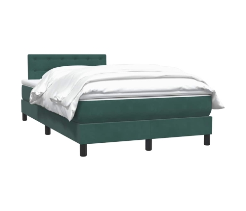 Cama box spring con colchón terciopelo verde oscuro 120x210 cm