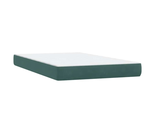 Cama box spring con colchón terciopelo verde oscuro 120x210 cm