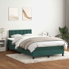 Cama box spring con colchón terciopelo verde oscuro 120x210 cm