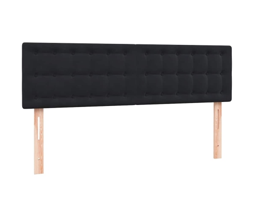 Cama box spring con colchón terciopelo negro 140x210 cm