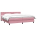 Cama box spring con colchón terciopelo rosa 180x210 cm