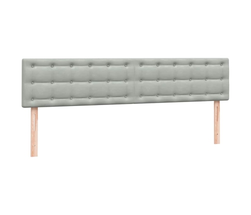 Cama box spring con colchón terciopelo gris claro 200x210 cm