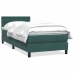 Cama box spring con colchón terciopelo verde oscuro 80x220 cm