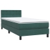 Cama box spring con colchón terciopelo verde oscuro 80x220 cm