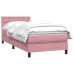 Cama box spring con colchón terciopelo rosa 90x220 cm