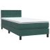 Cama box spring con colchón terciopelo verde oscuro 100x220 cm