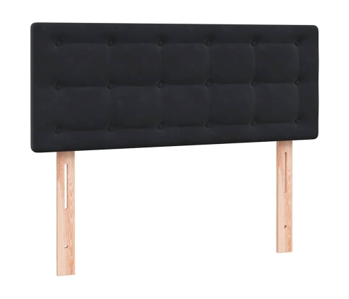 Cama box spring con colchón terciopelo negro 120x220 cm