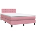 Cama box spring con colchón terciopelo rosa 120x220 cm