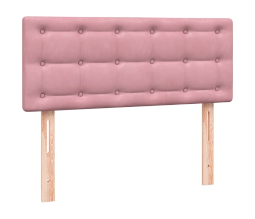 Cama box spring con colchón terciopelo rosa 120x220 cm