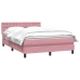 Cama box spring con colchón terciopelo rosa 140x220 cm