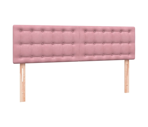 Cama box spring con colchón terciopelo rosa 140x220 cm