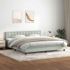 Cama box spring con colchón terciopelo gris claro 180x220 cm