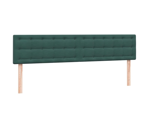 Cama box spring con colchón terciopelo verde oscuro 180x220 cm