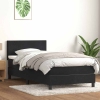 Cama box spring con colchón cuero sintético negro 80x210 cm