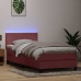 Cama box spring con colchón terciopelo rosa 90x210 cm