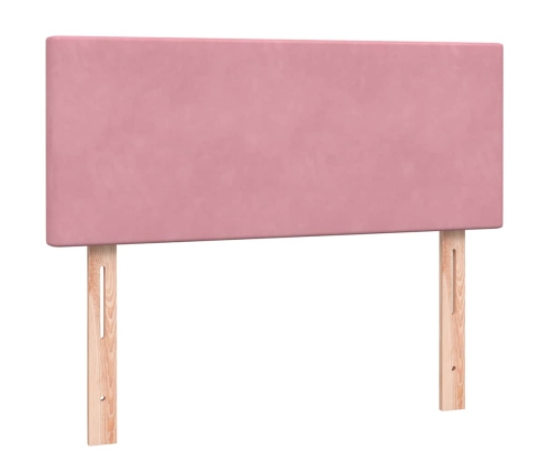 Cama box spring con colchón terciopelo rosa 120x210 cm