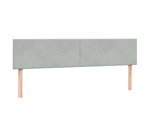 Cama box spring con colchón terciopelo gris claro 200x210 cm