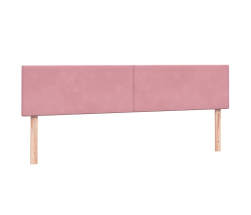 Cama box spring con colchón terciopelo rosa 200x210 cm