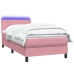 Cama box spring con colchón terciopelo rosa 100x220 cm