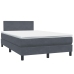 Cama box spring con colchón terciopelo gris oscuro 120x220 cm