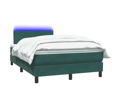 Cama box spring con colchón terciopelo verde oscuro 120x220 cm