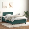 Cama box spring con colchón terciopelo verde oscuro 120x220 cm