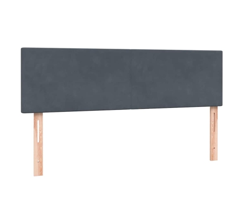 Cama box spring con colchón terciopelo gris oscuro 140x220 cm