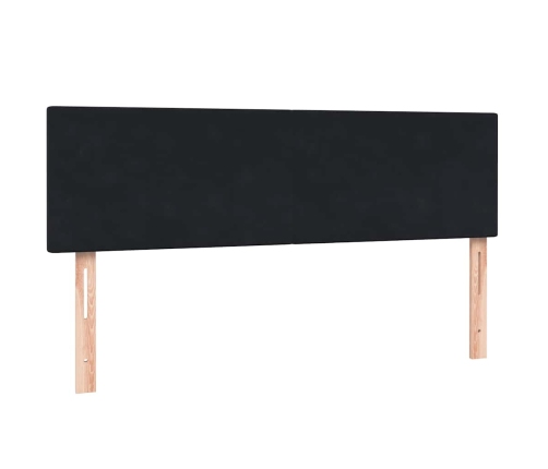 Cama box spring con colchón terciopelo negro 140x220 cm