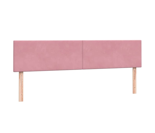 Cama box spring con colchón terciopelo rosa 180x220 cm