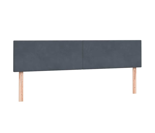 Cama box spring con colchón terciopelo gris oscuro 200x220 cm