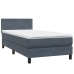 Cama box spring con colchón terciopelo gris oscuro 80x210 cm