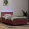 Cama box spring con colchón terciopelo rosa 80x210 cm