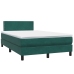 Cama box spring con colchón terciopelo verde oscuro 120x210 cm