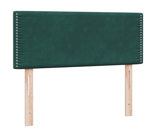 Cama box spring con colchón terciopelo verde oscuro 120x210 cm