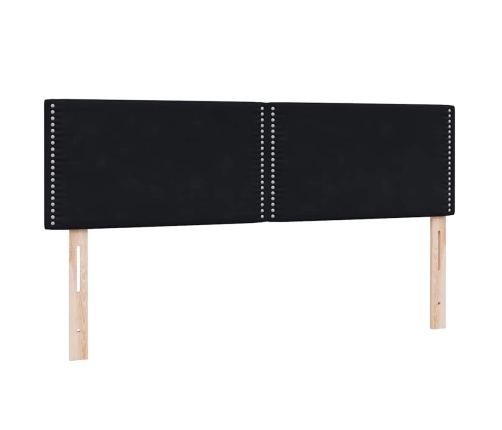 Cama box spring con colchón terciopelo negro 140x210 cm