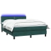 Cama box spring con colchón terciopelo verde oscuro 160x210 cm