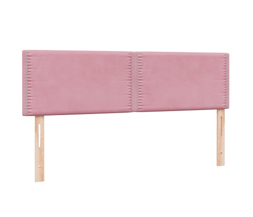 Cama box spring con colchón terciopelo rosa 160x210 cm