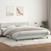 Cama box spring con colchón terciopelo gris claro 180x210 cm