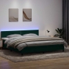 Cama box spring con colchón terciopelo verde oscuro 180x210 cm