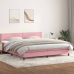 Cama box spring con colchón terciopelo rosa 180x210 cm