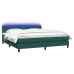 Cama box spring con colchón terciopelo verde oscuro 200x210 cm