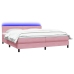 Cama box spring con colchón terciopelo rosa 200x210 cm