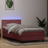 Cama box spring con colchón terciopelo rosa 90x220 cm