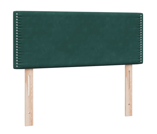 Cama box spring con colchón terciopelo verde oscuro 120x220 cm