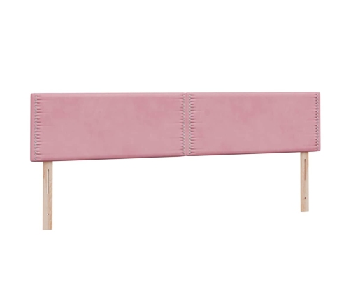 Cama box spring con colchón terciopelo rosa 180x220 cm