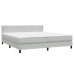 Cama box spring con colchón terciopelo gris claro 200x220 cm