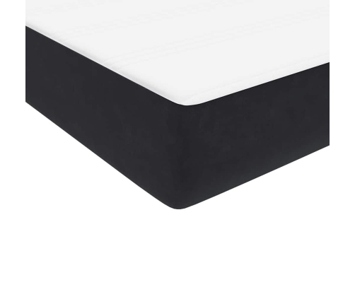 Cama box spring con colchón terciopelo negro 200x220 cm