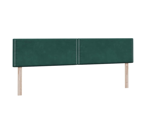 Cama box spring con colchón terciopelo verde oscuro 200x220 cm