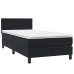 Cama box spring con colchón cuero sintético negro 90x210 cm