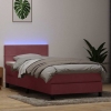 Cama box spring con colchón terciopelo rosa 100x210 cm